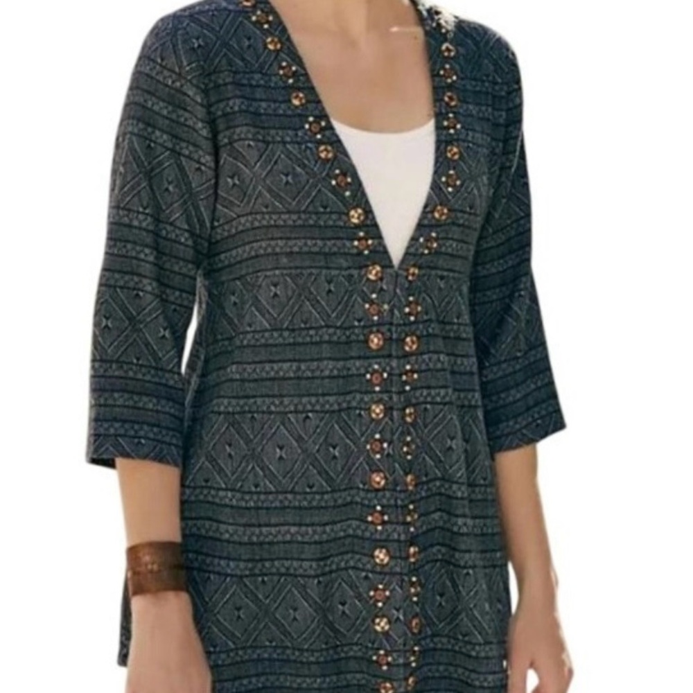 Soft Surroundings Beatrice Tribal Beaded
Topper Lightweight Cardigan large